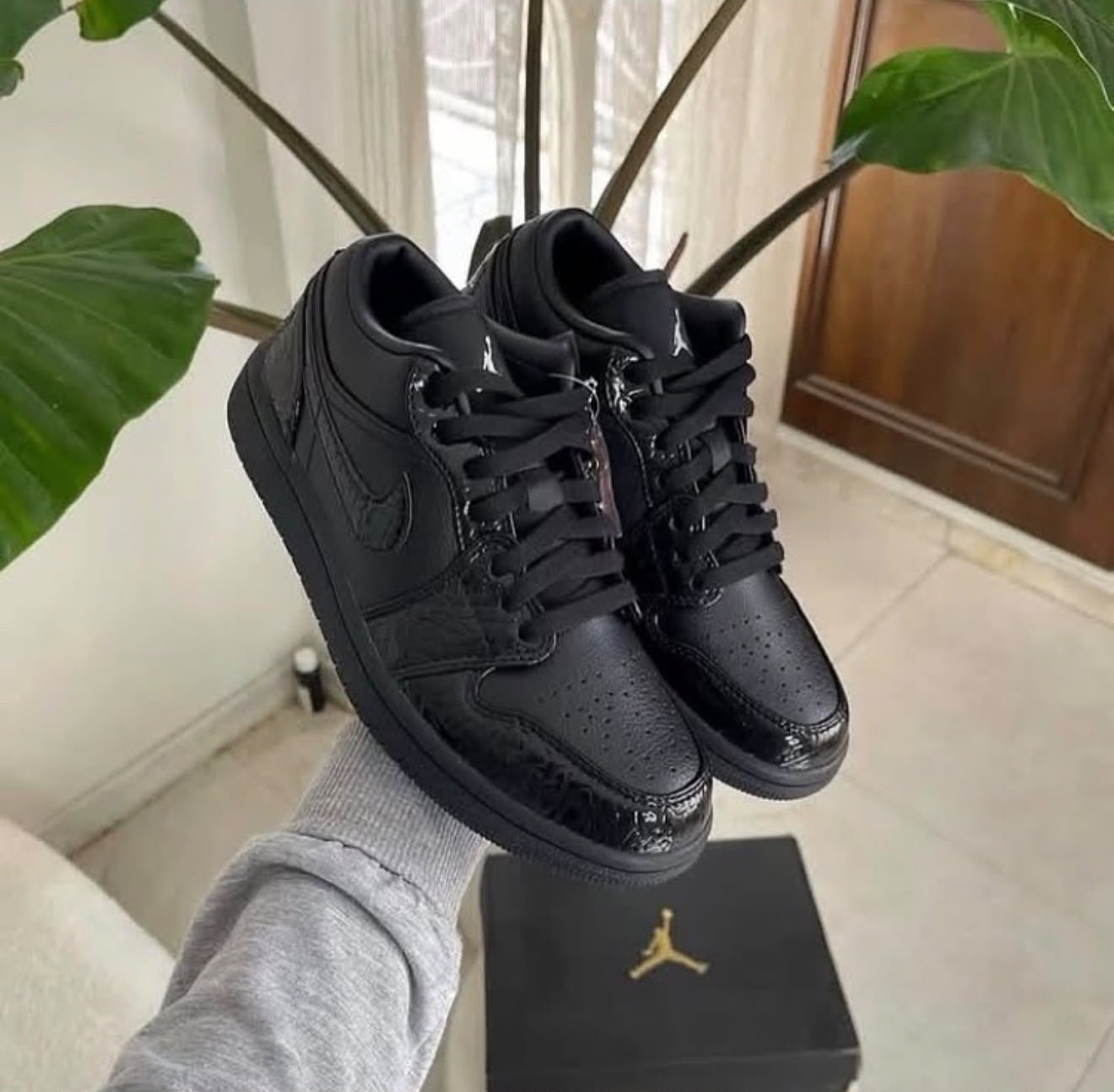Nike Air Jordan 1 Low Black Croc - Image 6