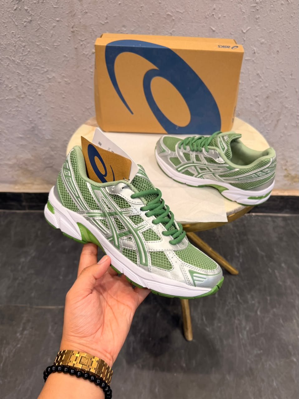 ASICS GEL-1130 Metallic Swamp Green Sneakers - Image 8