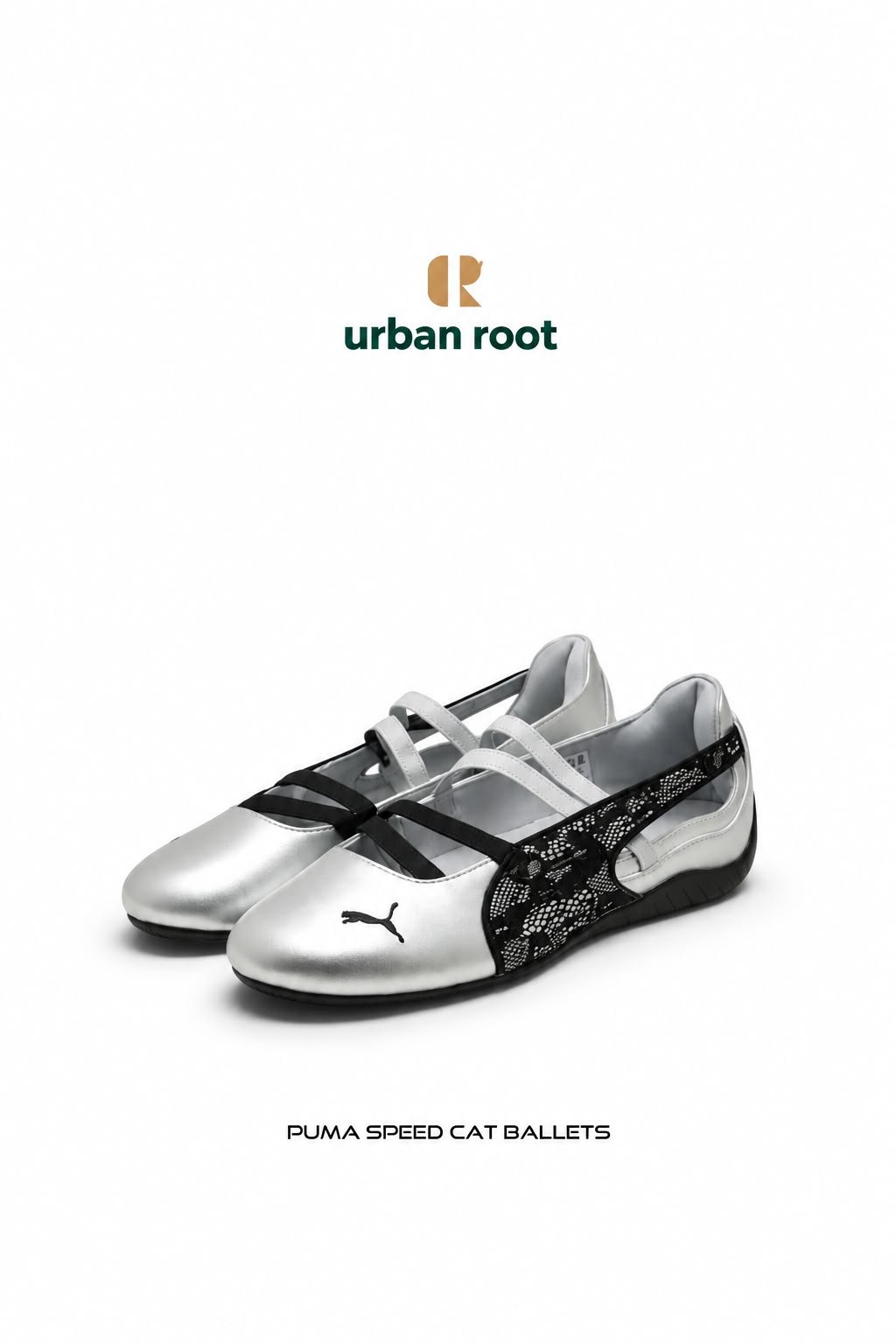 Puma Speed Cat Ballets Silver & Black for Women